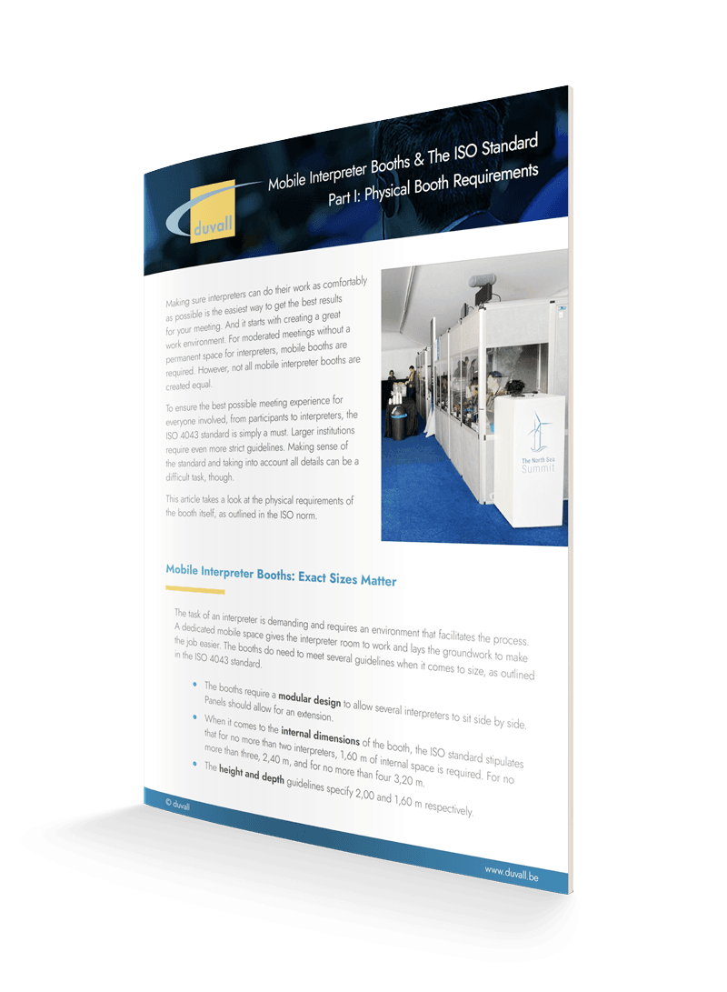 Mobile interpreter booths and ISO standard guidelines Mobile interpreter booths ISO standards requirements guidelines